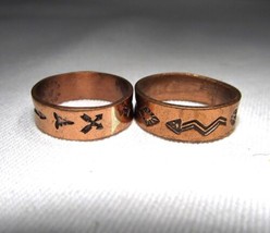 Lot of 2 Vintage Bell Trading Solid Copper Band Rings C3396 - £42.77 GBP