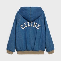 Nwt Authentic Celine Denim Hoodie Logo Jacket $1800 Xs - £999.00 GBP