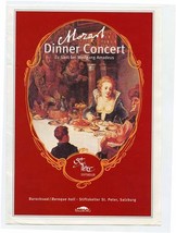 Mozart Dinner Concert Stiftskeller St Peter Restaurant Menu Program Schedule  - £14.24 GBP