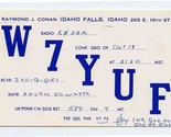 QSL Card W7YUF Idaho Falls Idaho 1957 - $13.86