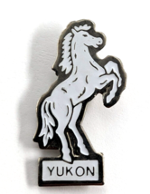 White Yukon Horse Enamel Lapel Pin Equus Lambei Animal Canada Souvenir VTG - $9.99