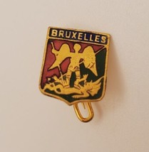 BRUXELLES Brussels Belgium Shield Crest Lapel Hat Souvenir Pin Tie Tack Pinback - £15.33 GBP