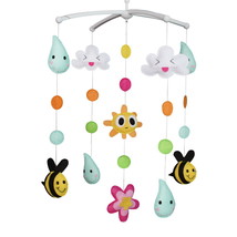 Cute Bees Flowers Raindrops Handmade Baby Musical Crib Mobile Hanging Toy Gift B - £72.67 GBP