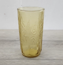 Vintage Anchor Hocking Glass Amber Textured Juice Glass Tumbler - £6.17 GBP