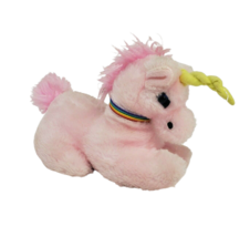 7&quot; Vintage Dan Brechner Pink Baby Unicorn Stuffed Animal Plush Toy Rainbow - £18.92 GBP