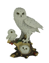 Owl Little Family Mother Snowy Owl and Owlets Wildlife Statue - £50.99 GBP