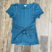 DressBarn Dress Shirt With Blue Belt On Belly Size M Stretchy - £15.05 GBP