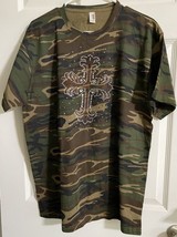 Anvil Short Sleeve Crew Neck T-Shirt Size XL Camouflage-Embellished With... - $14.85