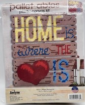 Janlynn Pallet Ables Plastic Canvas Kit Home Is Where The Heart Is Sealed - $15.88