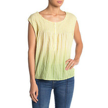 NWT Womens Size Small Free People Anthropologie Yellow Ombre Pleated Blouse - £15.41 GBP