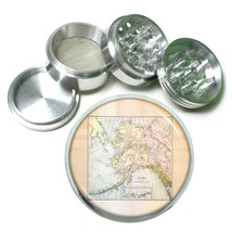 Scenic Alaska D12 Aluminum Herb Grinder 2.5&quot; 63mm 4 Piece State Map - £13.41 GBP
