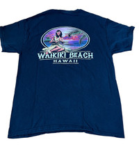 VINTAGE Hawaii Waikiki Beach Hula Girl Coconut T-Shirt 90s USA Made Sz L Black - £11.16 GBP