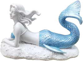 Mermaid Garden Statue Decor 8.26&quot;L,Mermaid in the Beach Bathroom Decor,M... - £28.64 GBP