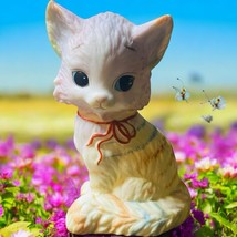 Jody Bergsma Magic Colors Pastel Porcelain Big Eyes Kitten Figurine Signed - $23.25