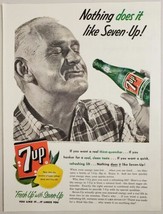 1955 Print Ad Seven-Up Soda Pop Man Drinks a Bottle of 7UP - £9.16 GBP