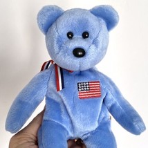 2001 TY Beanie Baby AMERICA the Bear Blue Version 8.5 Inch Clean Vintage - $4.99