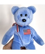 2001 TY Beanie Baby AMERICA the Bear Blue Version 8.5 Inch Clean Vintage - £3.92 GBP