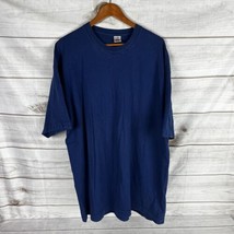 Vintage Fruit of the Loom CasualWear Men&#39;s XXXL Blue T-Shirt Blank Singl... - £17.25 GBP