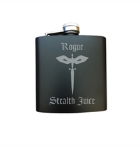 D&amp;D Engraved Steel Flask - Rogue Stealth Juice - Dungeons Dragons, Nerdy Gift - £12.01 GBP