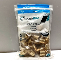 Shark Bite 3/4&quot; X 3/4&quot; Elbows 10 Pack (UC256LFA10) And 3/4” Ball Valve (1) Brass - £22.96 GBP