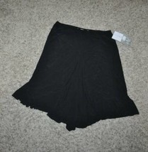 Womens Skirt Elastic Waist Sag Harbor Black Pleated Petite Pull On Lined... - £10.16 GBP