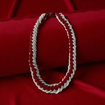 VTG Italian Red & White Glass Seed Bead Necklace – 1960s–1980s – Spiral Rope “Ca - €32,59 EUR