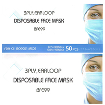 50Pcs Medical Disposable Surgical Face Masks 3 Layers Dustproof Protection - £39.83 GBP