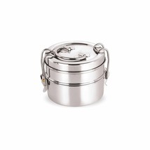 Lunch Box stainless tiffin steel Food Container Round Set for men kids women - £21.81 GBP