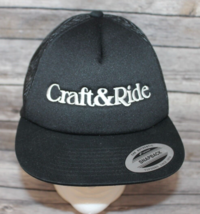 Nwt Craft &amp; Ride Black Snap Back Baseball Hat Mesh Back White Embroidered Cap - £16.67 GBP