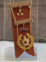 10K Yellow Gold Order of Demolay Past Master Councilor Badge Ribbon Masonic - $219.95