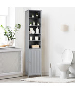 Bathroom Storage Cabinet Shelves Adjustable 72-In Freestanding Tall Floo... - £100.63 GBP