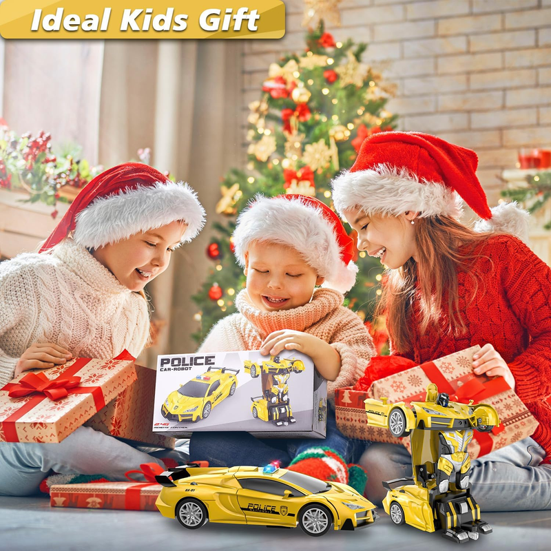 Remote Control Car, Transform Robot RC Cars, 2.4Ghz Transforming Police Car Toy  Item image 7