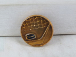 Vintage Hockey Pin - Hockey Stick Shooting on Goal - Stamped Pin  - $15.00