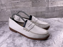 G.H. Bass &amp; Co Weejuns Penny Loafers Women 9.5 Diane Shoe White Leather Venetian - $37.44