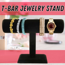 T-Stand For Necklaces &amp; Bracelets Black Velvet Holder Organizer Jewelry Display - £14.21 GBP