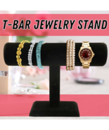T-Stand For Necklaces &amp; Bracelets Black Velvet Holder Organizer Jewelry ... - £15.14 GBP