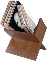 Record Storage Shelf Vinyl Album Vintage Holder Case Rack Stand 100 LP Wood 12&quot; - £51.82 GBP