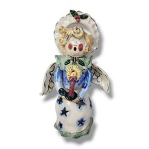 Vintage Heather Goldminc Ceramic Angel Candle Figurine Christmas Holiday Stars - £19.42 GBP