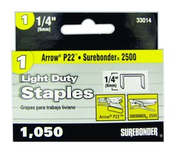 (5250) Surebonder 33014 Arrow P22 Light Duty 1/4&quot; Leg Length, .476&quot; Crow... - £30.03 GBP