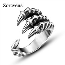 ZORCVENS New Punk Rock Stainless Steel Mens Biker Rings Vintage Gothic Jewelry S - £8.18 GBP