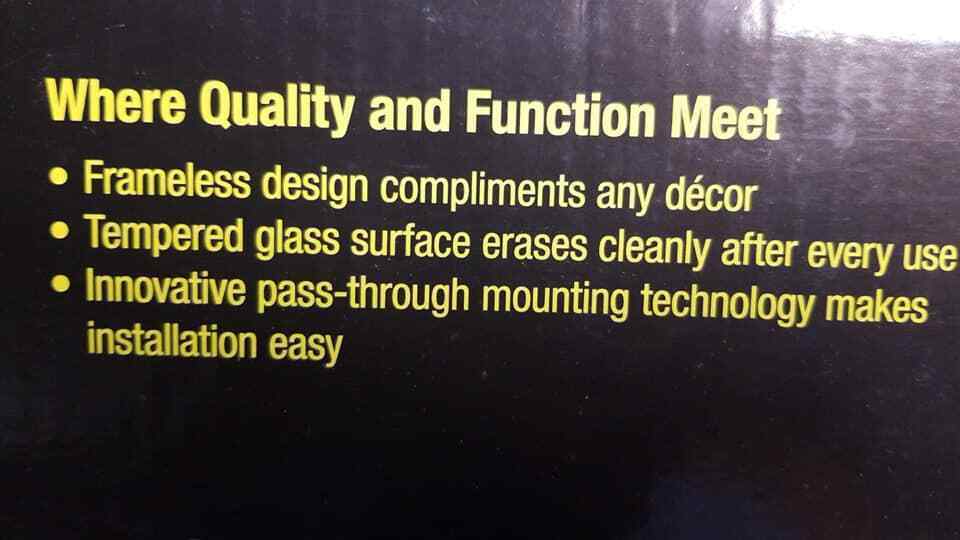 Quartet Durable Glass Dry Erase Board 21x15 Frameless Design (LOC 404 BK-2) Item image 2