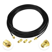 Rf Coaxial Sma Male To Sma Female Bulkhead Rg174 33Ft Cable + 3Pcs Rf Coax Sma A - £25.67 GBP