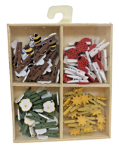 NEW Lara's Crafts Creative Shapes Mini Garden Clothespin 72 Pc 4 Designs - $12.99