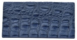 Ladies Fashion Style Madison Blue Sterling Crocodile Leather Clutch Wallet - £188.87 GBP