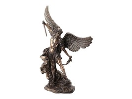 Saint St Michael Archangel in Battle Cold Cast Bronze Resin Statue 36,5 cm - £92.81 GBP