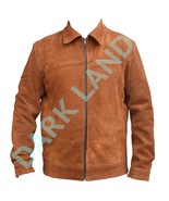 Brown Suede Leather Jacket Mens Slim Fit Fashion Leather Jacket Motorcycle Style - $199.00