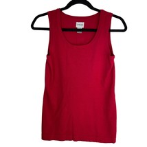 Chicos 0 Sleeveless Knit Sweater Tank Womens S Scoop Neck Shell Rayon Nylon Red - £9.91 GBP