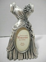 GANZ Treasured Memories Silvertone Flowered Gown Prom Wedding Dress Shap... - $17.99