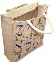 jute Unisex Bag Beige Color With Top Zipper Bag (Small) Free shipping world - £17.17 GBP