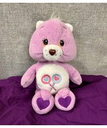 Care Bear Plush 2002 Share Bear Purple Stuffed Toy Animal Lollipop Theme 8” - $7.38